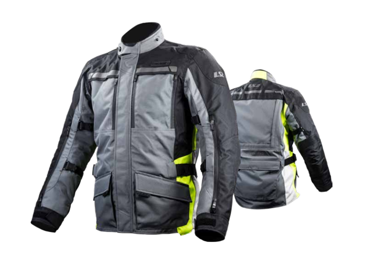 CHAQUETA LS2 LANCE GREY BLACK YELLOW - XL